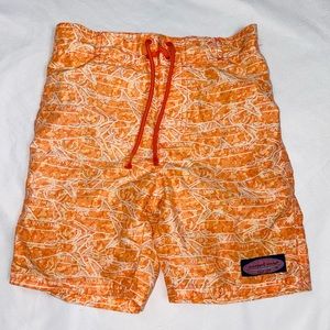 Vineyard vines swim trunks shorts boys 6 orange